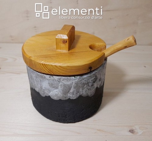 Raku contenitore con coperchio