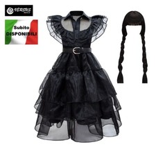 Simile Mercoledì Vestito Ballo Carnevale Bambina Cosplay Costume MERCOLEDI07B