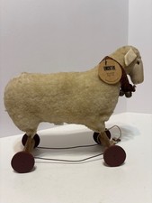 Primitivo Americano Carrello delle Pecore Pull Giocattolo Lana realizzato da Lang