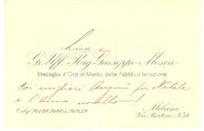 1945 ca MILANO Giuseppe MOSCA Medaglia d'Oro Pubblica Istruzione - AUTOGRAFO