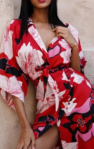 Abito zara rosso floreale - zara,