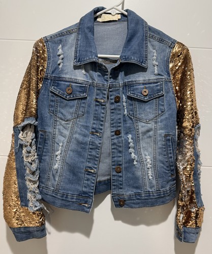 Giacca donna denim oro