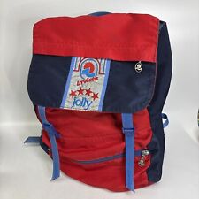 Zaino Jolly Invicta vintage anni 80 80's school backpack Rosso E Blu Raro #20