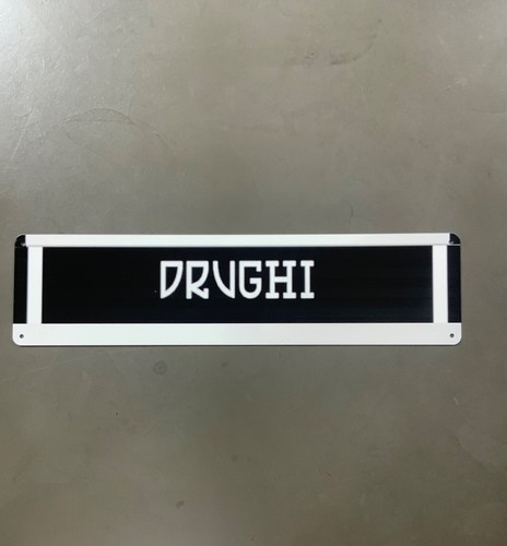 Targa metallo drughi - in,
