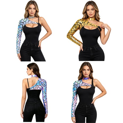 Costume donna paillettes crop