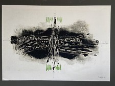 Lino Tardia tecnica mista su carta 1963 opera informale