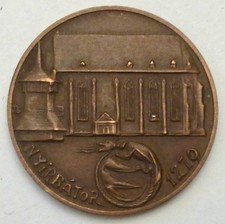 UNGHERIA o.J., NYIRBATOR prima menzione 1279, veduta della chiesa, bronzo 40 mm