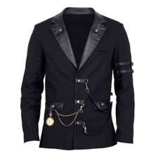 Giacca uomo Steampunk gotica vintage - stile vittoriano con catene