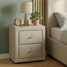 Comodino beige tessuto - , 2