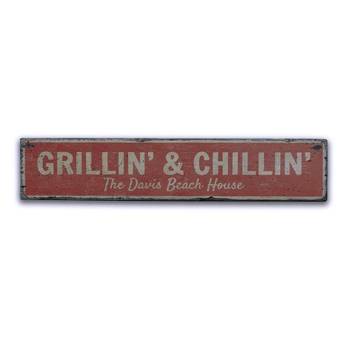 Insegna legno grill master - insegna,