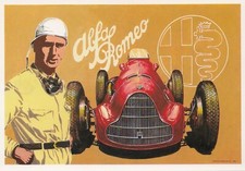 cartolina/Postcard Publicard 435: Nino Farina su Alfa Romeo 158 (A. Brovarone)