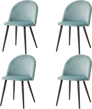 Set Di 4 Sedie Da Pranzo Scandinave, Sedie Da Cucina in Velluto, Sedie Imbottite