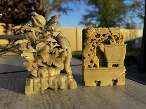 Due sculture vintage pietra - due, in