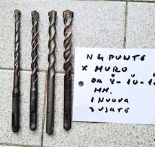 set 4 punte da muro per trapano a percussione misure 8/10/14 usate la 12 è nuova