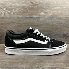 Scarpe Vans Ward uomo taglia 8 nere bianche scamosciate sneakers skateboard stringate