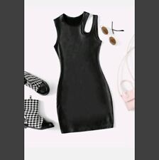 Vestito Rock Ecopelle Bambina abito mini abito Ragazza Ecopelle abito Nero Tg.10