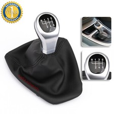 Pomello Leva del Cambio per BMW E90 E91 E92 E93 6 Marce Nero Pelle con Cuffia