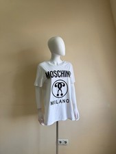 T-shirt donna Moschino Couture bianca con logo grande taglia 46