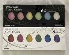 Confezione 2 x Kuretake Zig Gansai Tambi colori stellati e gemme acquerello