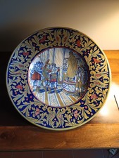 Piatto Ceramica Maiolica Lustro Alberto Rubboli Gualdo TADINO 43 cm. Anni 30/40 