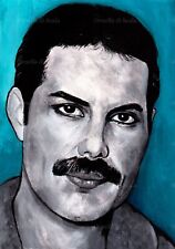 Ritratto acrilico Freddie Mercury Queen dipinto a mano opera originale