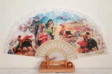 220-04 Uno Ventaglio Ballo Decorazione Spagnolo Flamenco Mano Vento Fiore Estate