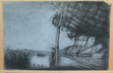 GRANDE DISEGNO ANTICO PAESAGGIO BOZZETTO STUDIO Pierre Duteurtre DUT BM53.1