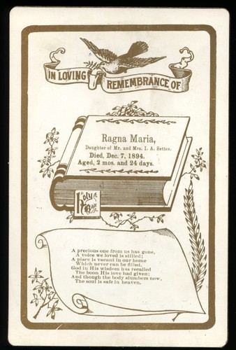 Biglietto lutto ricordo - di,