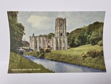 Vintage Postcard Fountains Abbey from the East J. Salmon Cameracolour Yorkshire