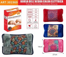 BORSA ACQUA CALDA ELETTRICA SCALDA MANI IN TESSUTO FANTASIA COLORI MISTI