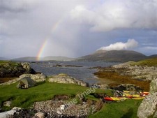 Photo 6x4 Kayaks and rainbow -