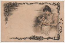 MAMMA CON  BAMBINI IN BRACCIO