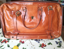 2 Valigie Cuoio Pelle Retrò Vintage 