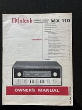 Manuale McIntosh MX110