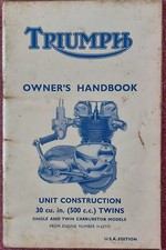 TRIUMPH 500 TWINS 30 CU. IN. TROPHY/DAYTONA MANUALE UTENTE OWNER'S MANUAL