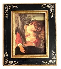 Quadro olio Bottega Artigiana Tifernate Gesù e Maria 14” x 12” incorniciato