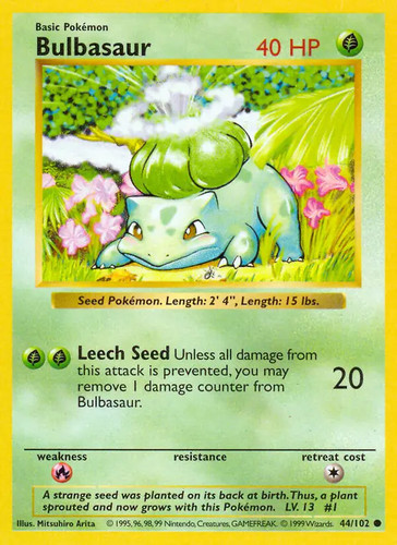 Bulbasaur 102 pokemon - -, 44/102