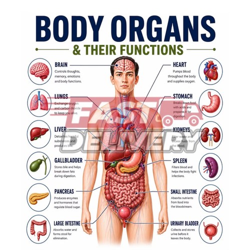 Poster funzioni organi corpo - funzioni,