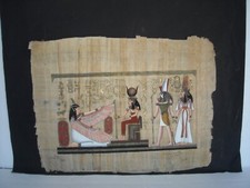 ANTICO PAPIRO ORIGINALE SIRACUSA CM 45x35 DIPINTO A MANO ANNI '70