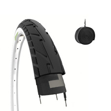 1 COPERTONE 26 X 1.75 + CAMERA PNEUMATICO 47-559 SLICK BIANCO NERO STRADALE CITY