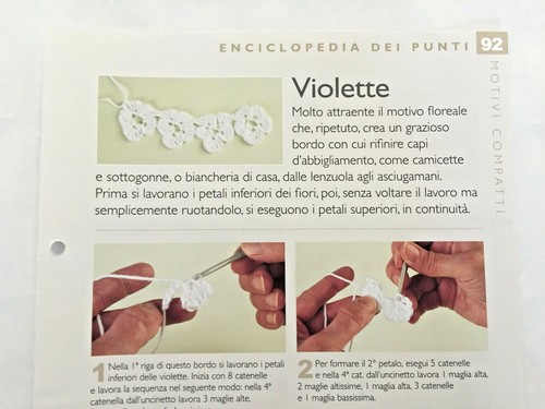 Scheda tecnica punti uncinetto - tecnica,