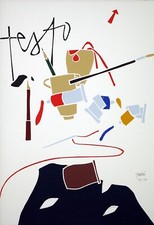 Emilio TADINI, Serigrafia cm. 50x35 (cm. 50x35) anno 1983 "Testo" es: 125/150