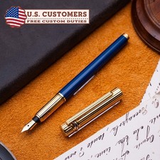 Cartier - Trinity must de cartier blu/oro - penna stilografica - pennino F 18 carati