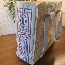 Mola Sasa Anthropologie Camino Borsa Borsa Tote Paglia Artsy Boho 