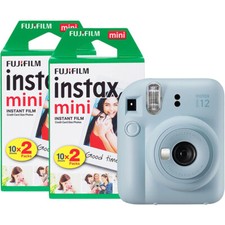 Fujifilm Instax Mini 12 Blue + 2 Pellicole da 20 foto, Fotocamera a stampa immed