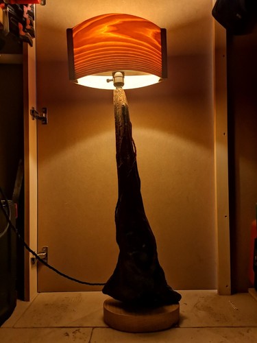 Lampada artigianale con legni - lampada,