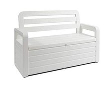 DecHome Panchina da giardino Contenitore Cassapanca 132x58x89 colore Bianco 599