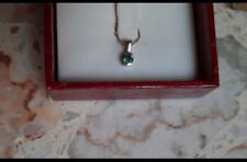 CIONDOLO CON DIAMANTE BLU CIELO IN ORO BIANCO SPEDIZIONE GRATUITA