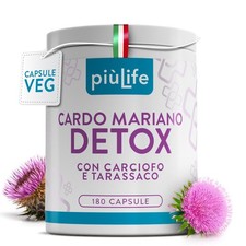 Cardo Mariano Tarassaco E Carciofo 180 Capsule PiùLife 400mg Silimarina Per Dose