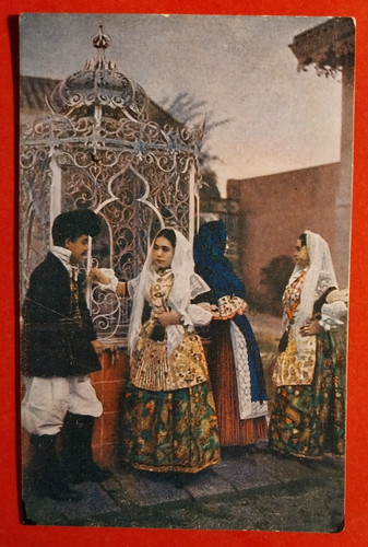 Cartolina costumi pirri - cartolina,